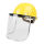 黄色安全帽+铝支架+透明面屏