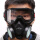 TPR黑色防尘面具+大视野防雾护目镜