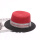 草编双色平顶帽红色 -不可折叠