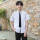 【尖领】男生短袖衬衫+黑领带
