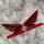 红底黑字反光翅膀一对9.6x8cm