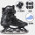 黑色冰刀鞋+轮滑包+护具(+八个轮