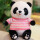 熊猫 粉白条纹毛衣