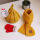 花朵帽(加绒) 黄色+黄巾+手套