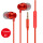 【袋装】X609塑胶款耳机-红色