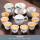 戏荷(茶壶盖碗)羊脂玉瓷13件套