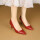高跟鞋女2024新款搭配裙子红色(5厘米)
