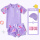 紫色枫叶三件套【泳衣+泳帽+浮袖