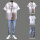 灰色018【衬衣+T恤+牛仔裤