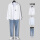 G15白色+白T+浅蓝牛仔裤