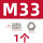 M33(1个)六角螺母