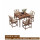 松木单桌100+4椅