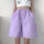 紫色锦纶冰丝短裤