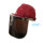 安全帽+茶色面屏+支架 红色帽