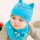 蓝色大脸猫帽子圆角巾