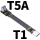 T1B-T5A 平直C公-弯角C母 带芯