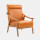 橙色油蜡皮-原木色沙发架
