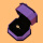 紫色八角绒布戒指盒黑底色 00422