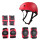 红色护具+塑钢头盔