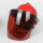 防刮擦-茶色+V型红色ABS安全帽