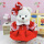 奶白熊+红色毛领裙+蝴蝶结