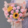 11支粉色康乃馨+2支向日葵花束