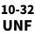 黑色 10-32 UNF