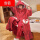 MQE-919酒红色 睡袍+裤子