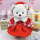 奶白熊+红色毛领裙+耳罩
