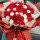 52朵红白玫瑰花束