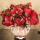 圆形红色加花瓶
