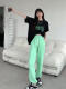 黑T+浅绿裤/_linggirl衣服