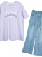 紫色上衣+23253牛仔裤