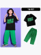 960黑色T恤+699绿色长裤