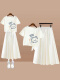 F半身裙套装-T39白色+白色裙