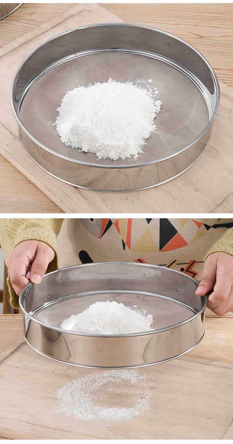 304面粉筛子面粉筛不锈钢过滤网筛家用烘焙手持粉筛超细60目筛网 10cm