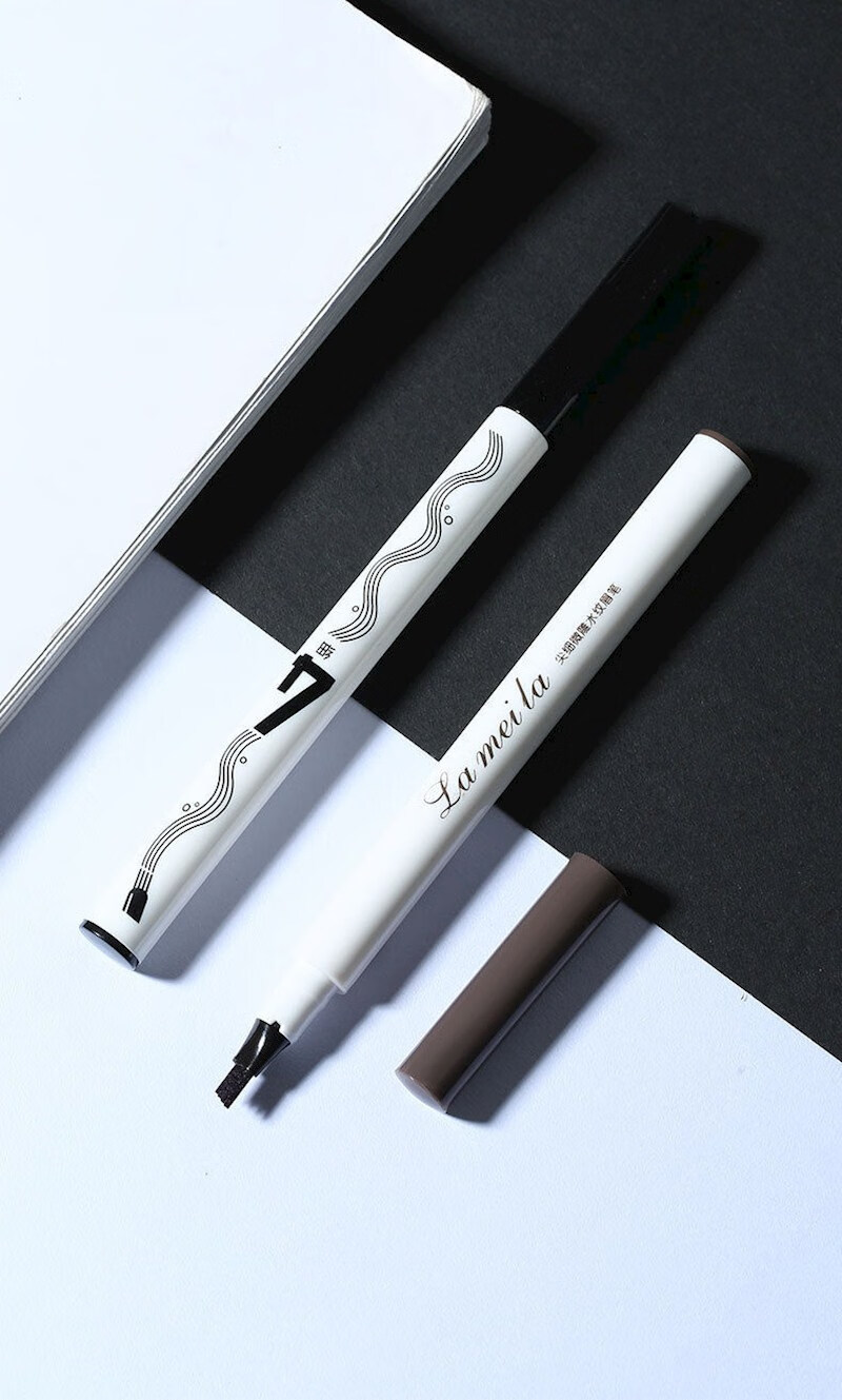 拉美拉四头分叉眉笔微雕水纹眉笔仿真野生眉防水防汗持久不易脱色