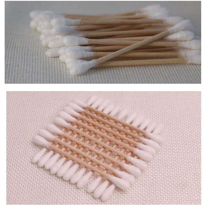 双头棉签棒婴儿宝宝美容化妆棉棒口红掏耳朵尖头卸妆棉花棒3包共300只
