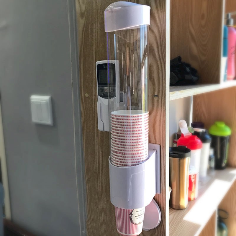 一次性杯子架自动取杯器饮水机放纸杯水杯塑料杯架的免打孔置物架