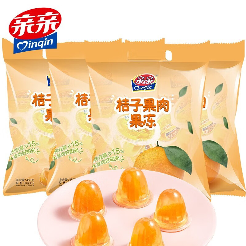 亲亲 桔子果肉果冻 450g*4包