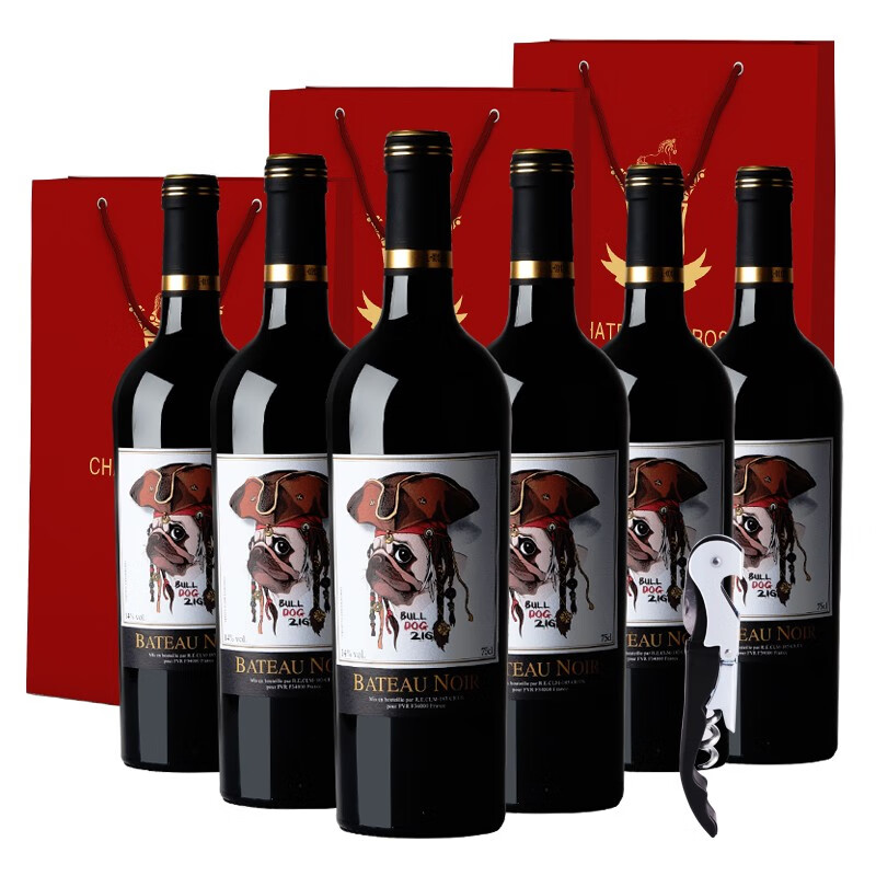 【支持免费试饮一支】黑舰216干红葡萄酒14度750ml*6瓶整箱