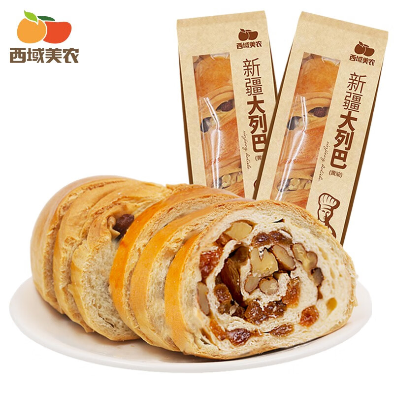 【JD商城】西域美农 果仁大列巴 （黄油）400g*2条