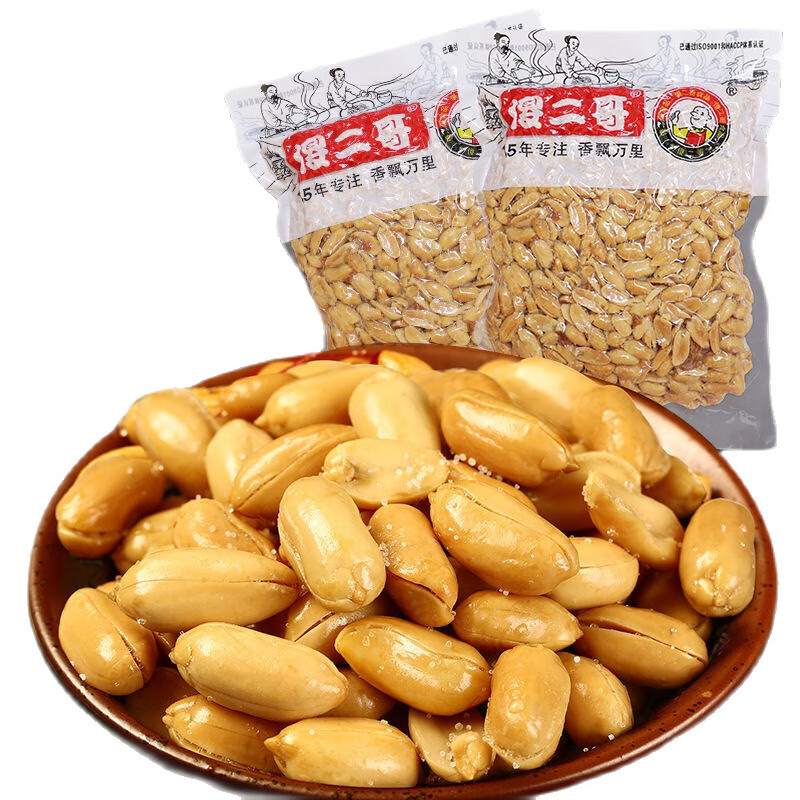 159傻二哥花生米熟五香酒油炸大粒下酒椒盐休闲零食鬼500克花生轿盐
