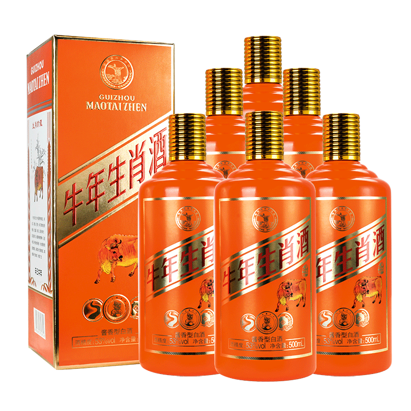 【京东配送】牛年生肖纪念酒 53度酱香型 500ml*6瓶