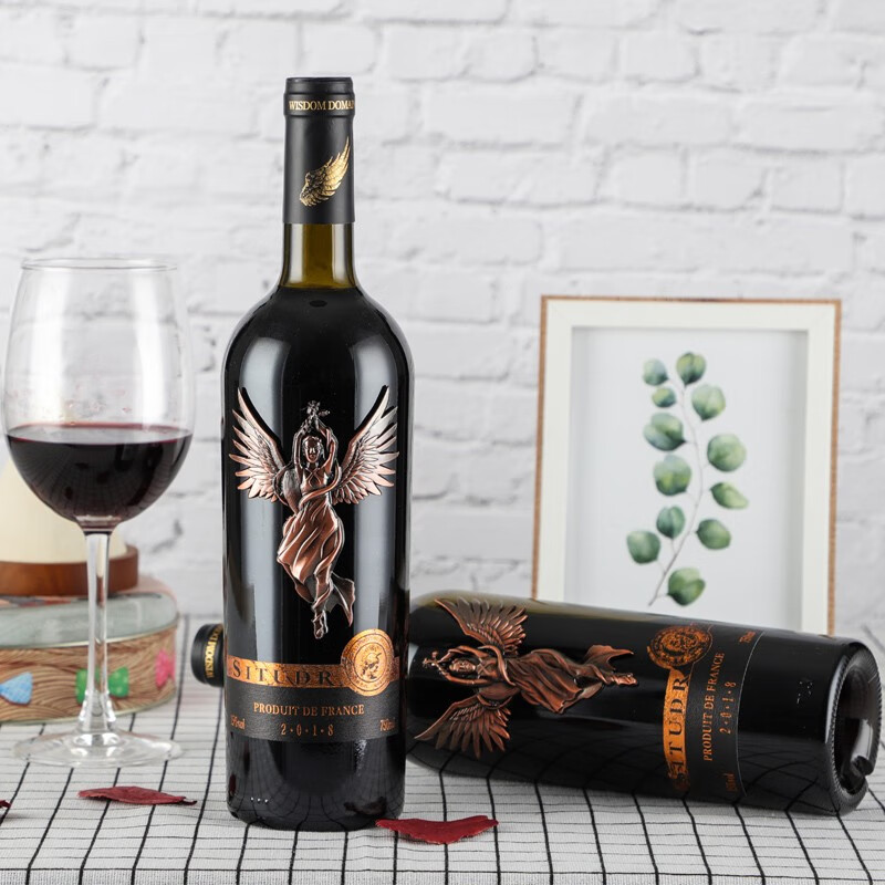 天使系列 超市红酒]法国进口aop级15度凯旋天使干红葡萄酒共2瓶装750