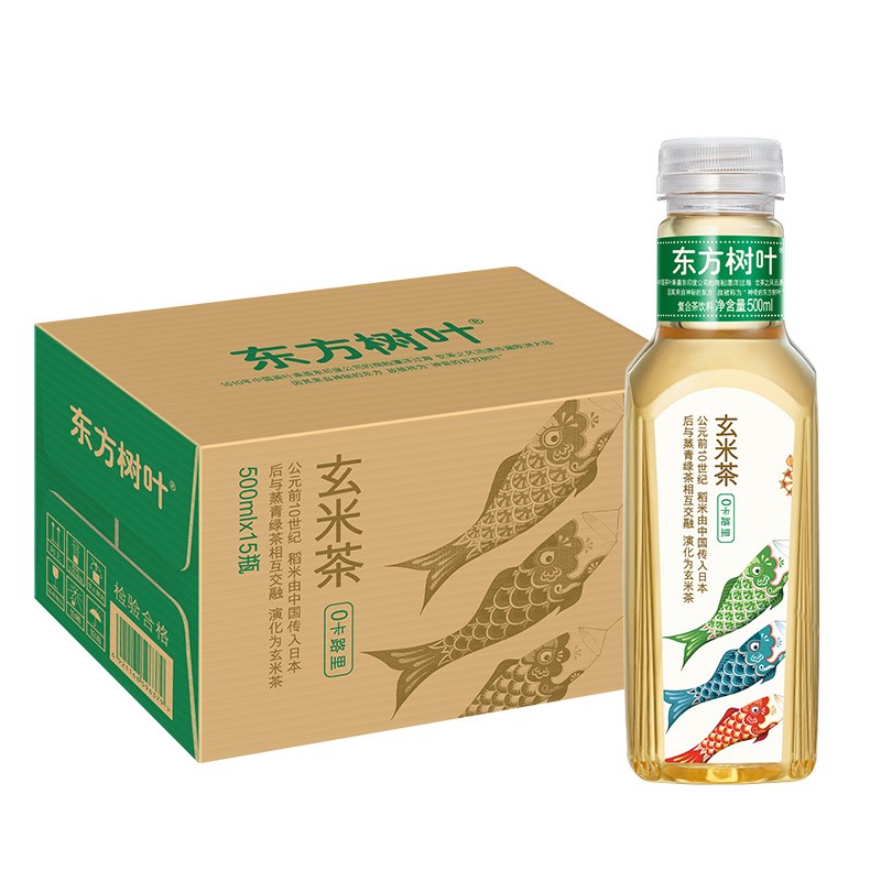 农夫山泉 东方树叶玄米茶复合茶饮料500ml*15瓶 整箱￥63.