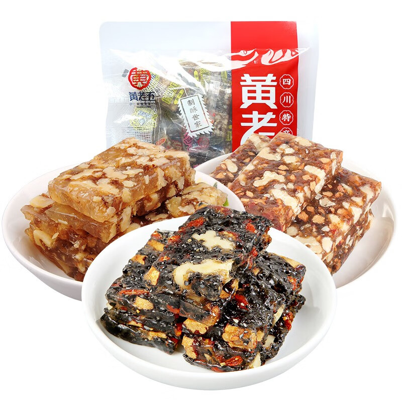 【补贴价到手20.9】黄老五 核桃软糕 原味/黑芝麻/红枣混合500g