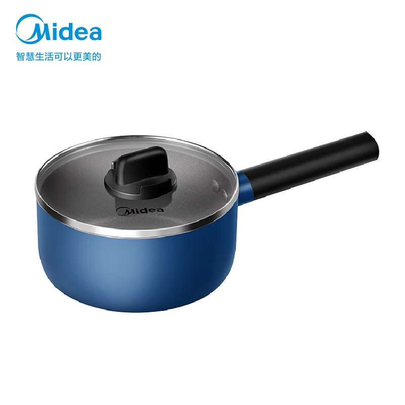 美的麦饭石色不粘锅小奶锅宝宝婴儿辅食锅家用一人食泡面煮热汤奶锅