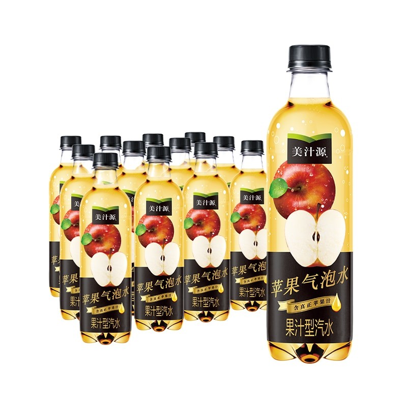 美汁源 苹果气泡水480ml*12整箱装