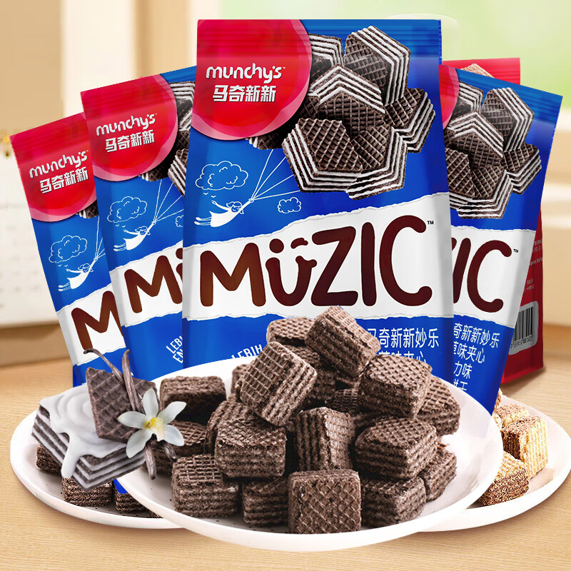 马奇新新 马来西亚进口 香草味威化90g*4